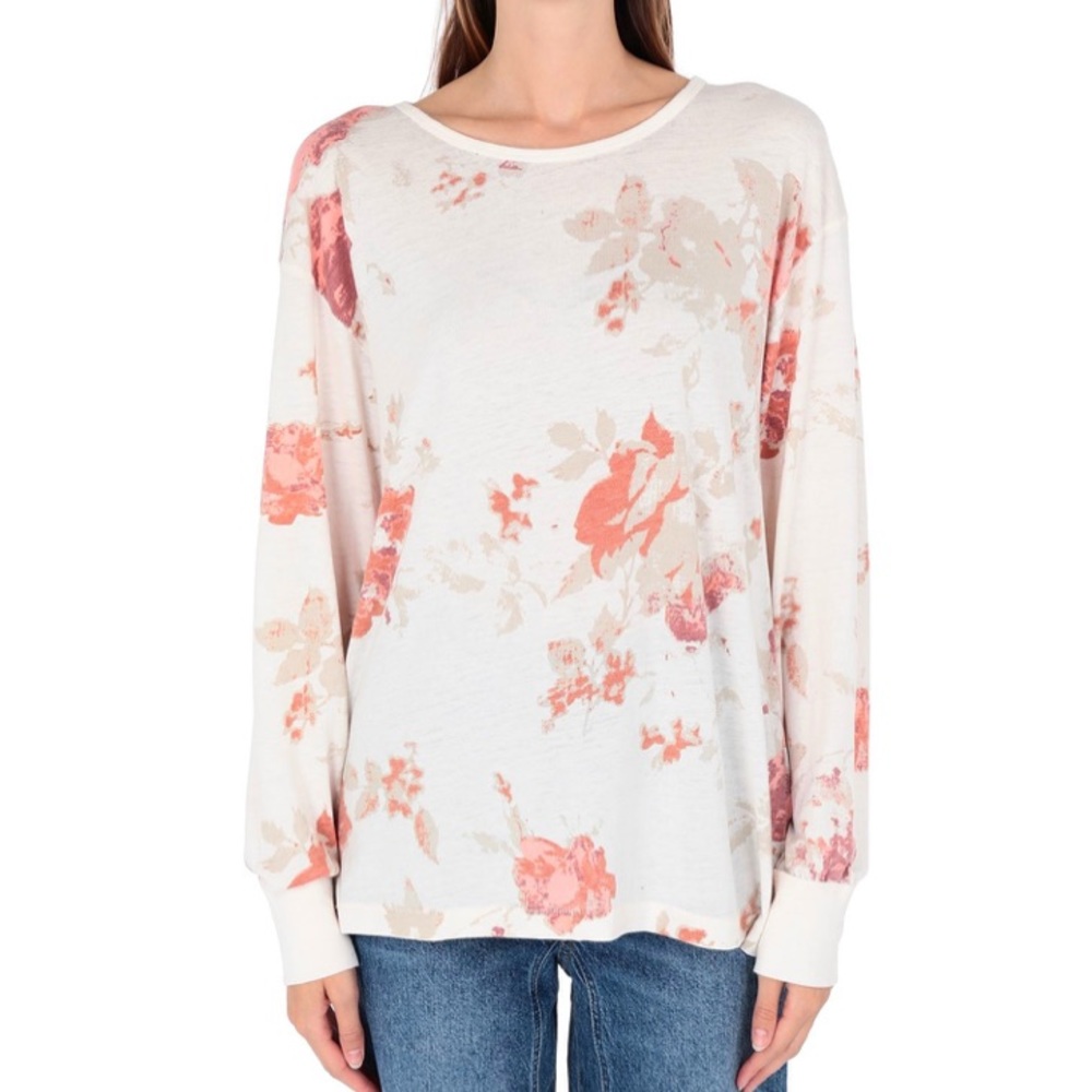 Free People Arielle Long Sleeve Top, Ivory Combo
